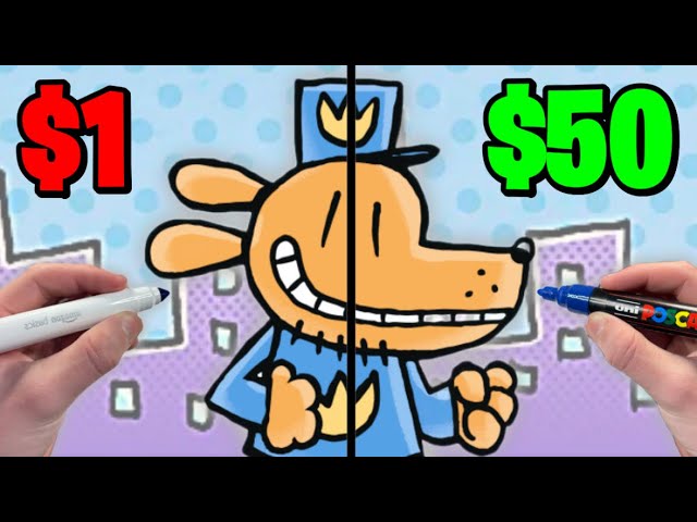 $1 VS $50 Dog-Man Drawing!