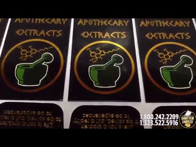 Apothecary Extracts - Custom Shatter  THC Marijuana Packaging by Shatter Labels