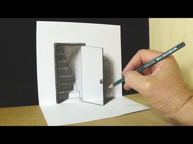 Sensational Door Illusion - Magic Perspective With Pencil - Trick Art Drawing