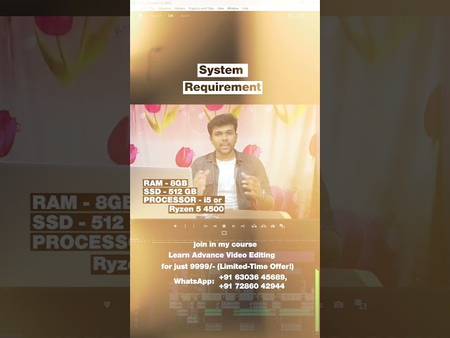 System Requirements for premier pro in Telugu || Sagar Sai Kolla