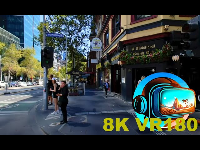 Walking down BOURKE ST towards the pedestrian Mall in MELBOURNE VICTORIA 8K 4K VR180 3D Travel