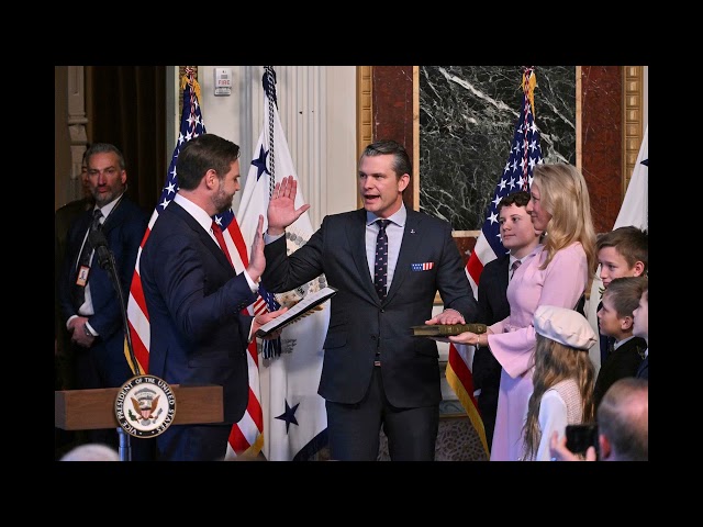 Pete Hegseth Takes Oath as Secretary of Defense for Trump Administration