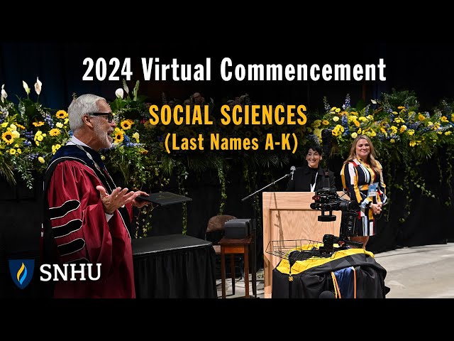 Virtual Commencement: Social Sciences (Last Names A-K), Saturday, May 25 at 2pm ET