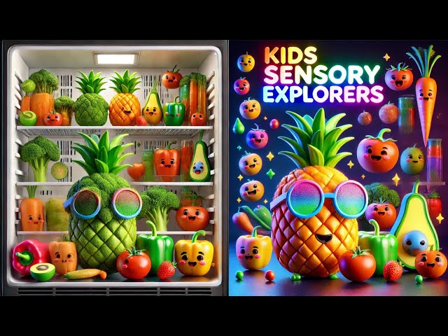 🌟 Kids Sensory Explorer: Fun Learning with Fruits & Veggies! 🥦🍎✨