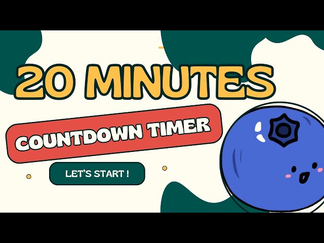 BLUEBERRY COUNTDOWN ! 🫐 20 MINUTES  20:00 countdown timer from 20 minutes to zero in seconds