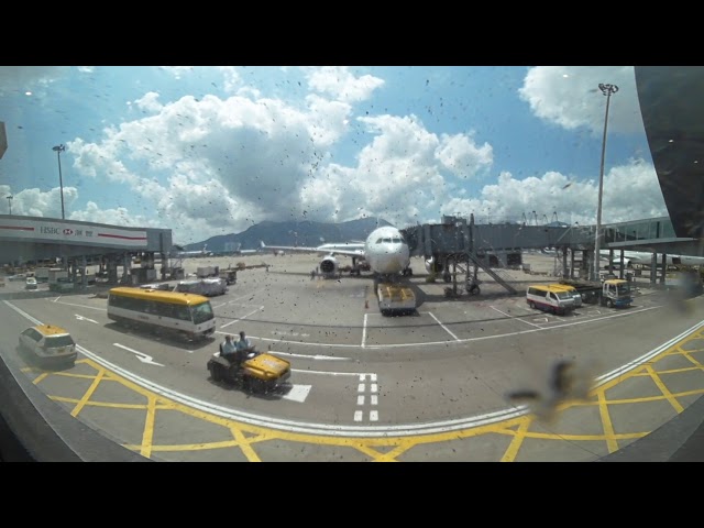 Plane spotting inside Hong Kong Airport Business class lounge