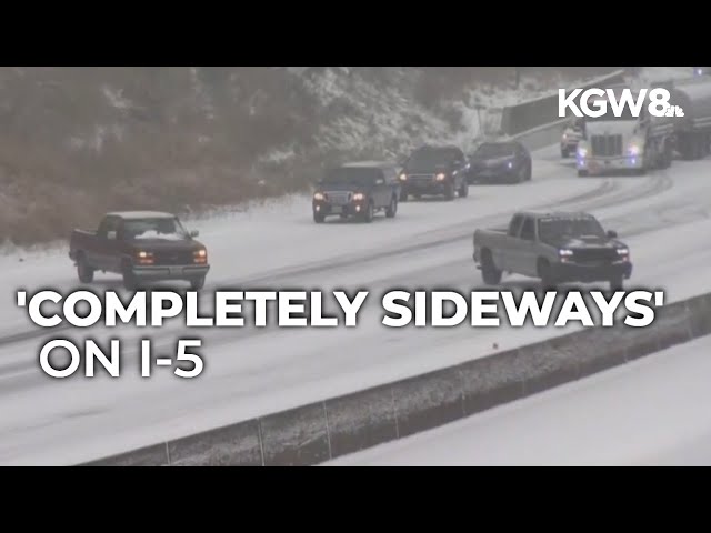 Driver caught on camera sliding sideways on I-5 recalls 'scary' experience