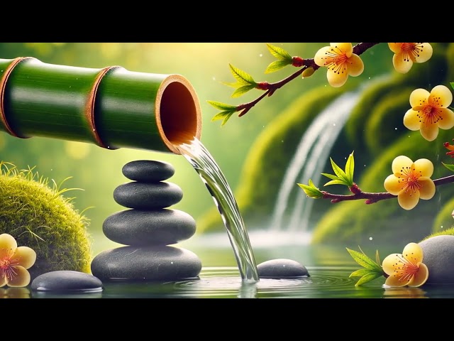 Bamboo Water Fountain - Relaxing Piano Music for Deep Sleep & Meditation