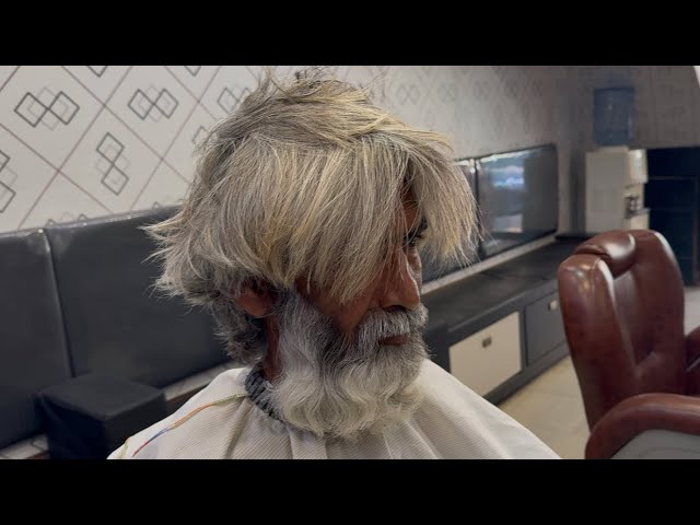 Old Man Beacame A Model with New Beard Cutt & Hairstyle #alrayaanhairstudio