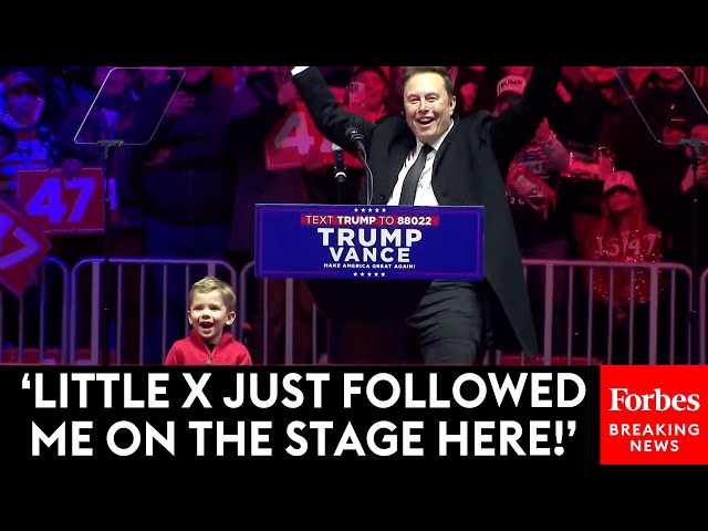 BREAKING NEWS: Elon Musk—And 4-Year-Old Son X—Take The Stage At Trump Victory Rally