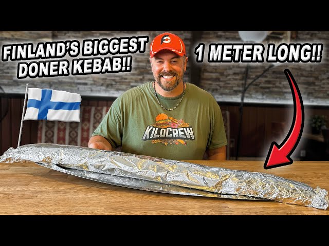 "Finnish" Pizza Hour's Meter-Long Doner Kebab Challenge in 25 Minutes, Win €100 Cash!!