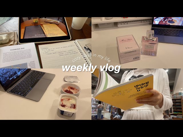 weekly productive vlog 🥯 study sessions, daily routine, movie dates, going out, unboxing