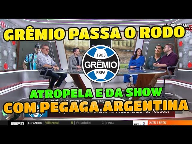 GRÊMIO DÁ SHOW COM PEGADA ARGENTINA E ASSUSTA COMENTARISTAS CUÉLLAR MUDOU TIME ANALISA COMENTARISTA