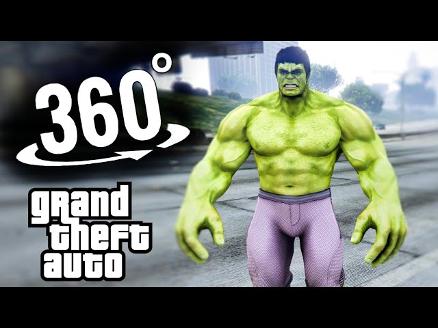 VR 360 video | The HULK GTA 5 Mod Incredible Avengers Virtual Reality