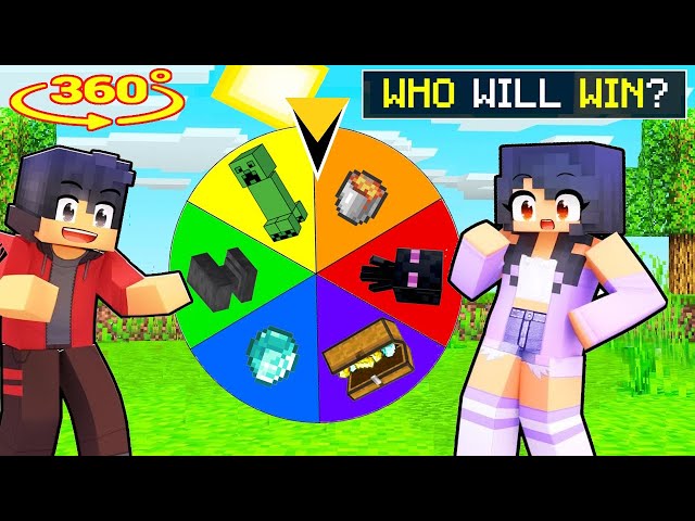 APHMAU Found a WHEEL Of FORTUNE GAME in Minecraft 360°!