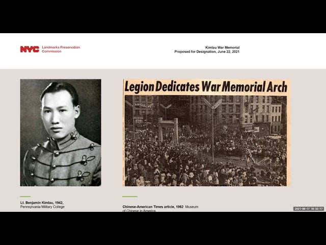 Kimlau War Memorial Designation Vote Presentation-Mandarin