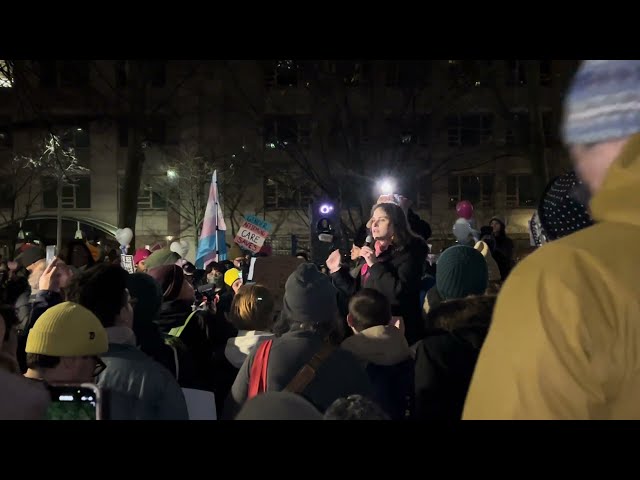 Rabbi Abby Stein speaks at Rally for Trans Youth 2025.02.03 Vartan Park, New York City