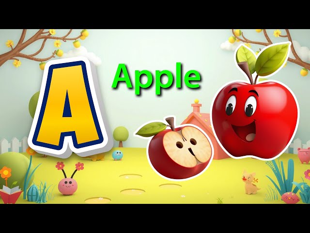 A for Apple A B C Song | Fun Alphabet Song for Kids | Learn ABC with Music Colorful 3D Animation D19