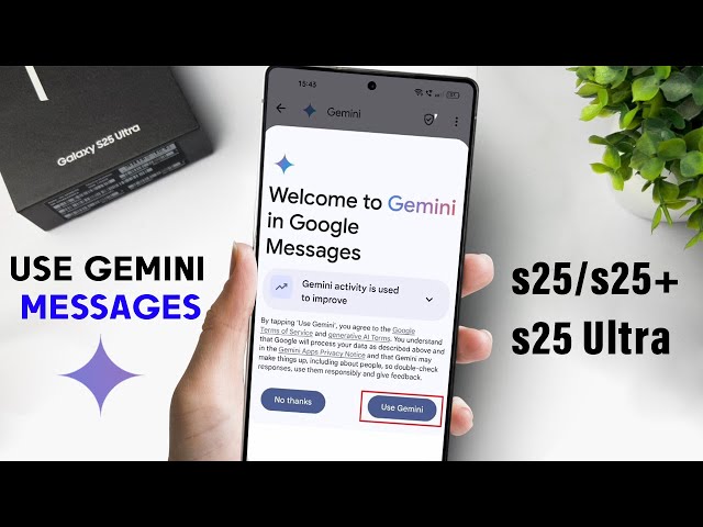 How to Use Gemini in Google Messages App Samsung S25/ S25+/ S25 Ultra