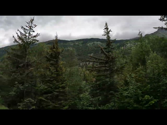 Train ride through the mountains of Skagway, Alaska August 2022