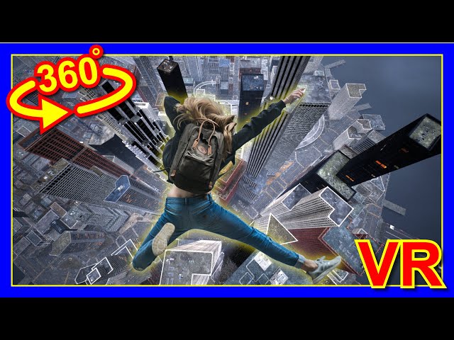 VR 360° Flight Over Matrix City like a Superhero_01  4K  | Falling | Oculus