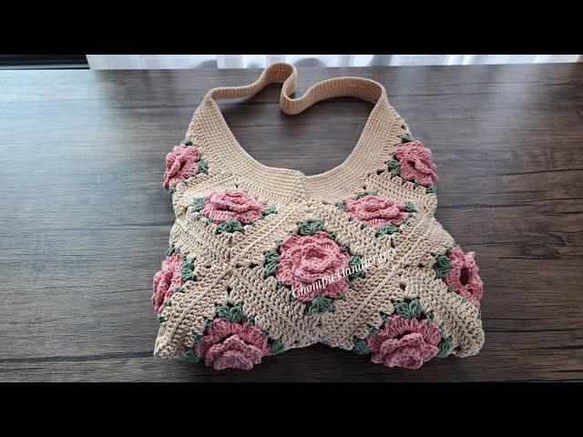 Wonderful!!! Crochet Flower Bag | Easy DIY Crochet Rose Granny Square Bag Tutorial Step by Step