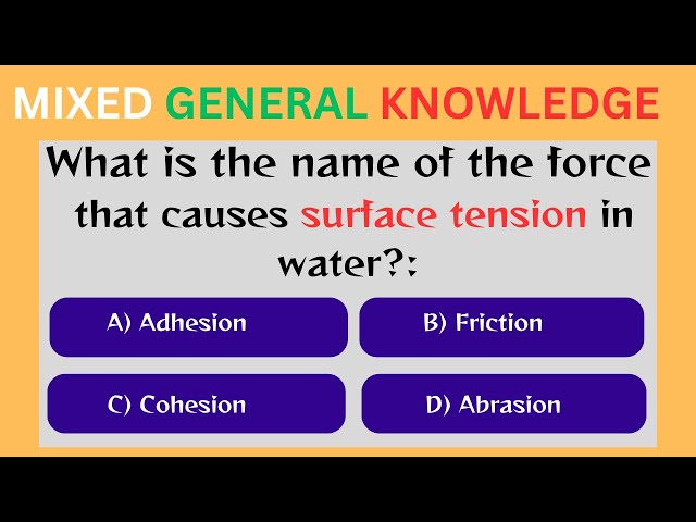 How Good Is Your General Knowledge ? | 40 - Question Quiz To Find Out! #challenge 4