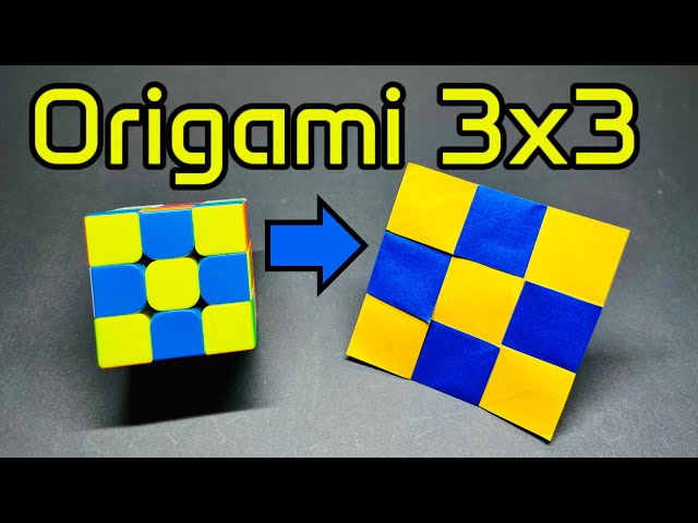 Origami 3x3 Checker Pattern + Origami Frisbee