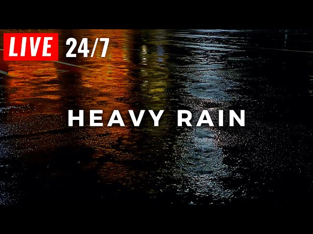 🔴 Heavy Rain to Sleep FAST - Stop Insomnia, Block Noise with Rainstorm