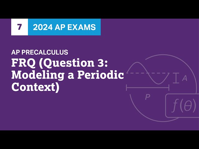 7 | FRQ (Question 3: Modeling a Periodic Context) | Practice Sessions | AP Precalculus