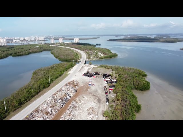 Debris pile after Hurricane Ian