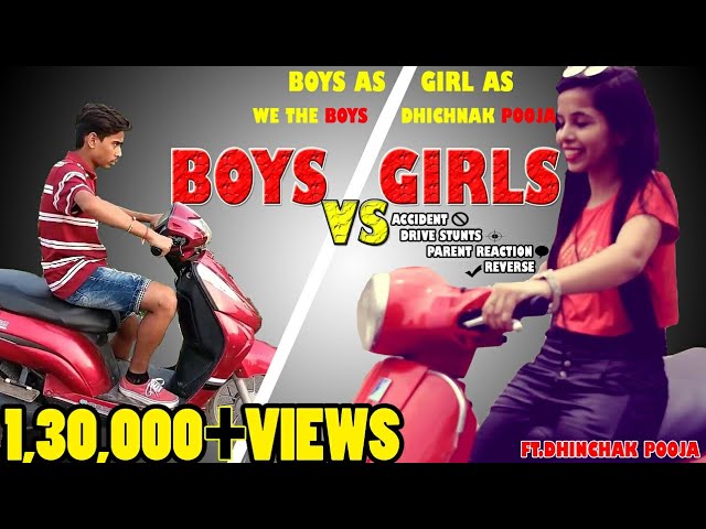 Girls vs Boys While Driving Scooter ft.Dhinchak Pooja || Dilon Ka Scooter || (back on my demand)