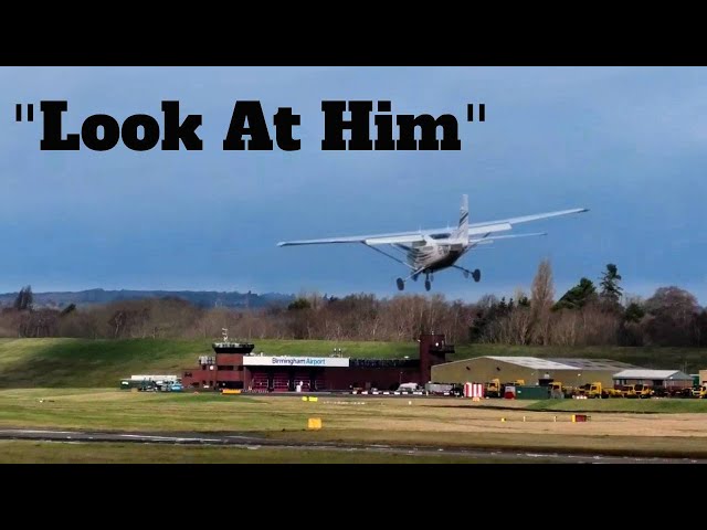 Cessna 182T Skylane 😮WHAT A LANDING😮 Birmingham Airport ( BHX )