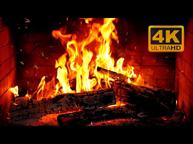 🔥 Cozy Fireplace 4K (12 HOURS). Fireplace with Crackling Fire Sounds. Fireplace Ambience