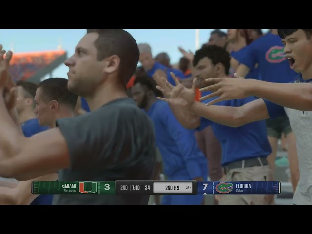 College Football 25 Miami Vs Florida Gameplay