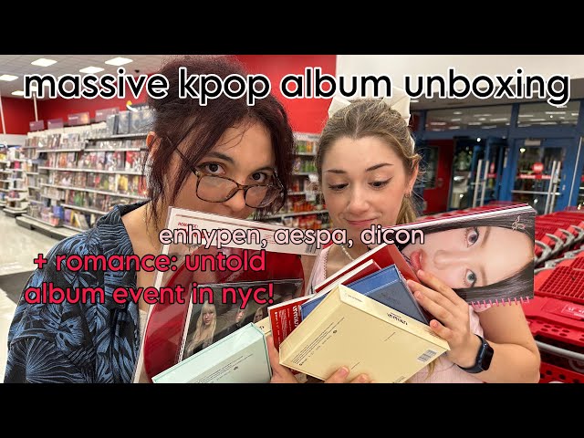 enhypen, aespa & dicon album unboxing (+enhypen album event in nyc)