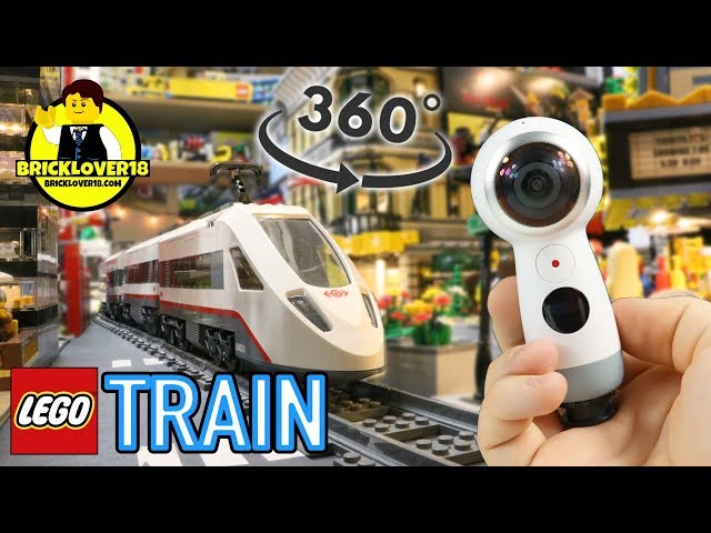 LEGO TRAIN RUNNING around my CITY in 360 Degrees!