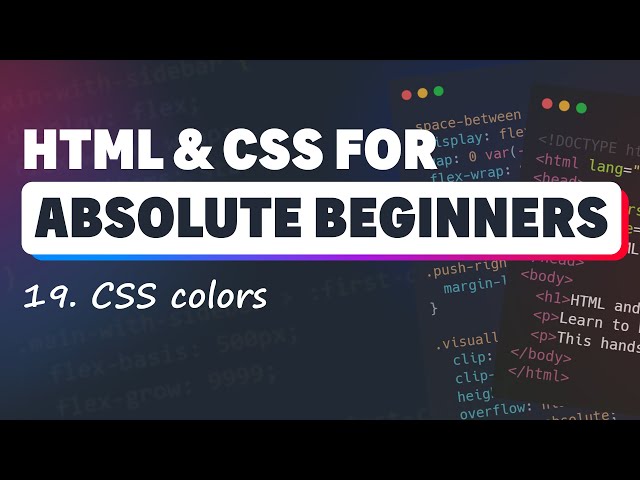 HTML & CSS for Absolute Beginners: CSS color basics