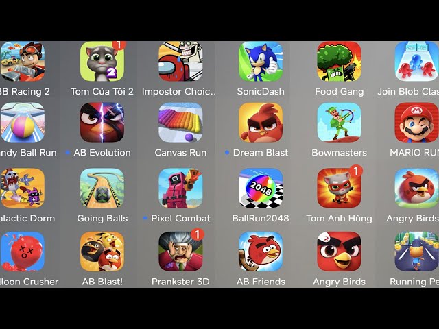 Angry Birds 2,AB Friends,going balls,AB Blast,running pet,Candy Ball Run,Mario kart,bowmasters,...