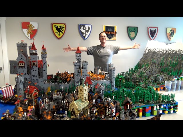 Massive LEGO Castle Village & Mountain with 500+ Minifigures