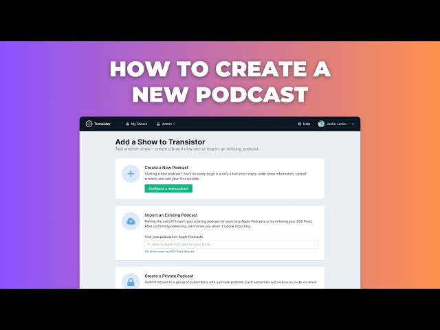 How to create a new podcast