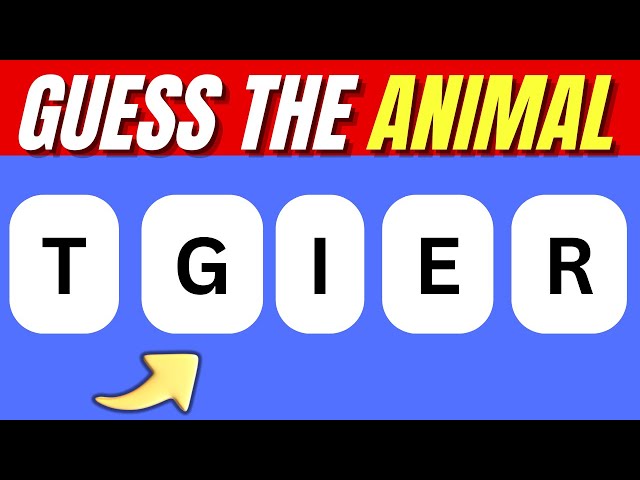 "Guess the Animal by Scrambled Words 🐾 | Fun Animal Word Puzzle Challenge!"