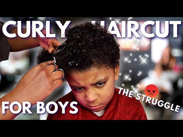 My Boy's Curly Natural Haircut At Home | Not a Tutorial