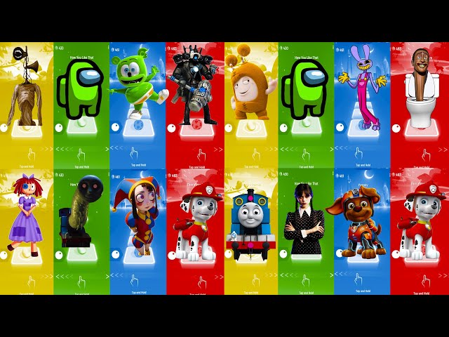 Tiles Hop - SIRENHEAD vs ODDBODS vs AMAZING DIGITAL CIRCUS vs PAW PATROL vs TRAIN THOMAS