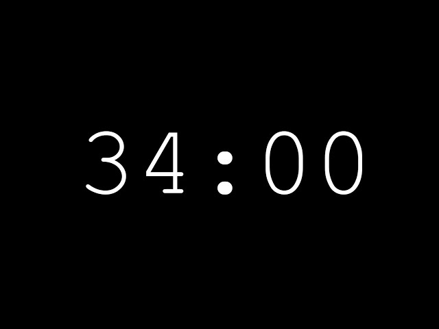 34 Minute Minimalist Silent Countdown Timer With Alarm