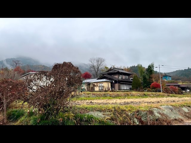 4K Walking TOUR Gifu, Japan Beautiful Countryside Village Rainy Day