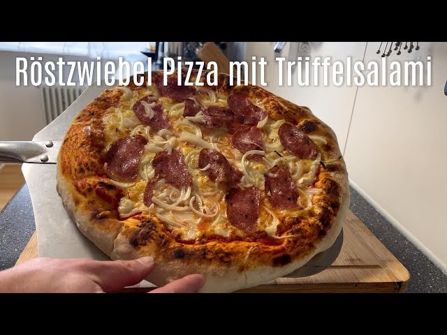 Röstzwiebel Pizza mit Trüffelsalami , #food #recipe #cooking