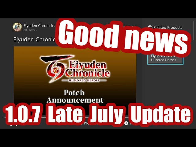 Eiyuden Chronicle Hundred Heroes 1.0.7 Switch Update (23/07)