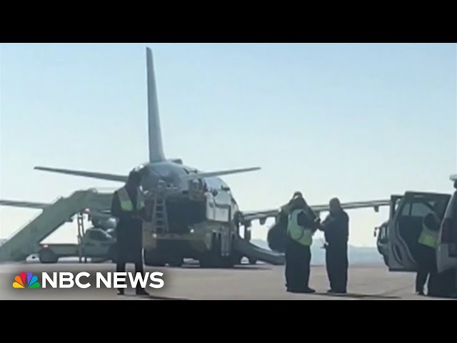 Flames erupt from wing of United Airlines flight before takeoff