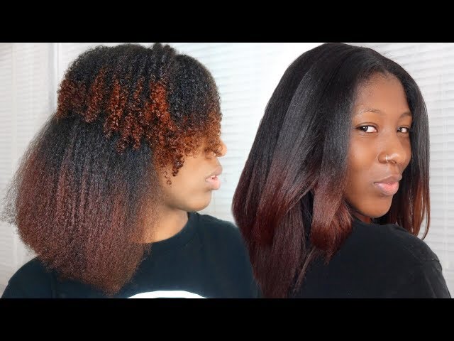 CURLY TO STRAIGHT HAIR TUTORIAL | with NO FRIZZY ENDS on Type 4 Hair